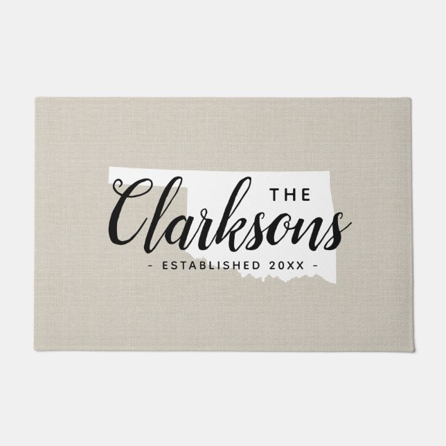 Oklahoma Staat Monogram Doormat Fußmatte (Vorderseite)