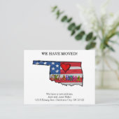Oklahoma Staat Moving Announcement Cards Postkarte (Stehend Vorderseite)