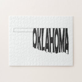 Oklahoma Staat Name Word Art Black Puzzle