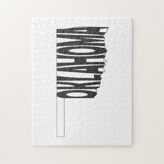 Oklahoma Staat Name Word Art Black Puzzle (Vertikal)