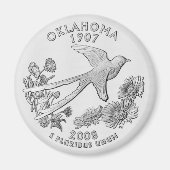 Oklahoma Staat Quarter Magnet (Vorne)