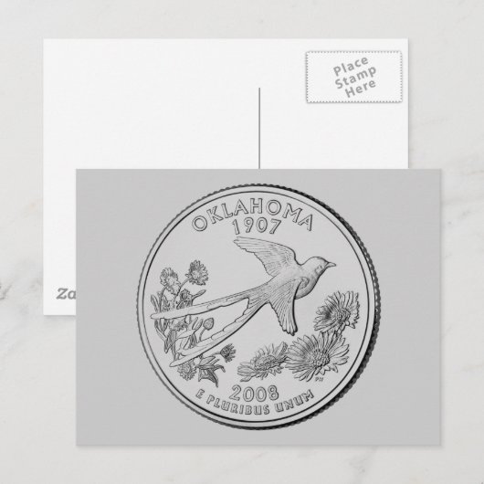 Oklahoma Staat Quarter Postkarte (Vorne/Hinten)
