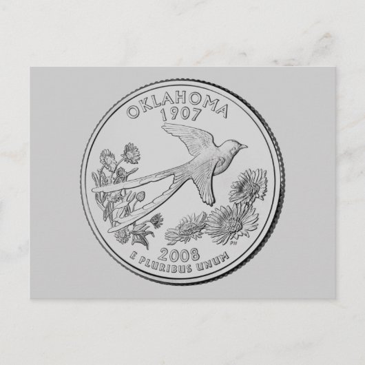 Oklahoma Staat Quarter Postkarte (Vorderseite)