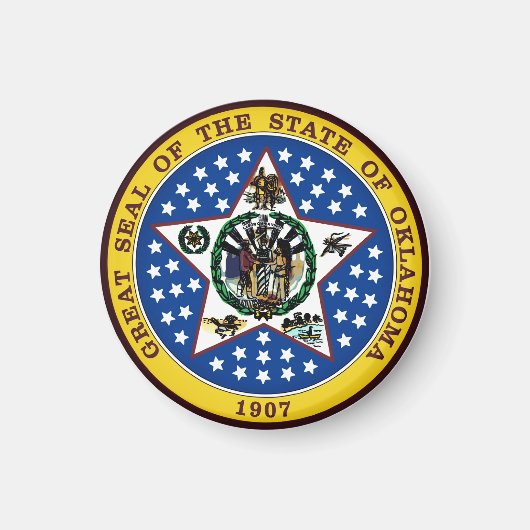 Oklahoma Staat Siegel Magnet (Vorne)