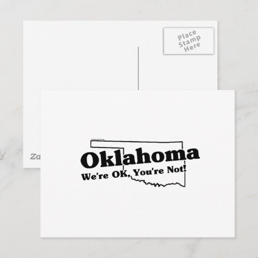 Oklahoma Staat Slogan Postkarte (Vorne/Hinten)