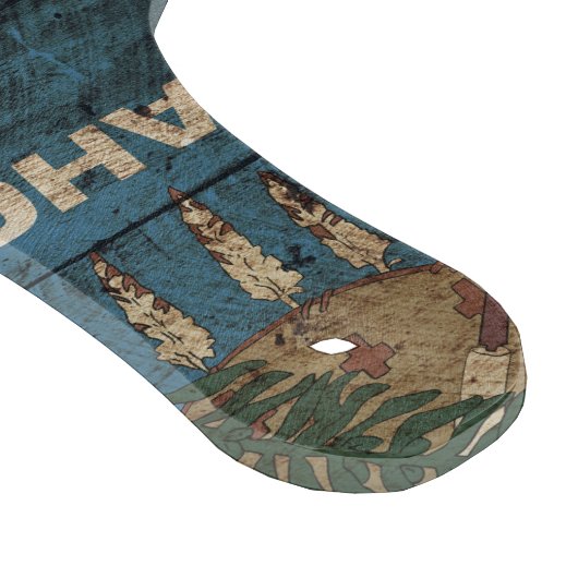 Oklahoma-Staats-Flagge auf altem hölzernem Korn Schneidebrett (Ecke)