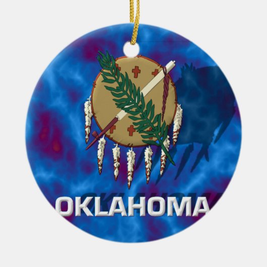 Oklahoma-Staats-Flagge Keramik Ornament (Vorne)