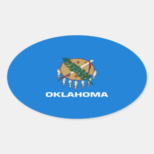 Oklahoma-Staats-Flaggen-Entwurf Ovaler Aufkleber