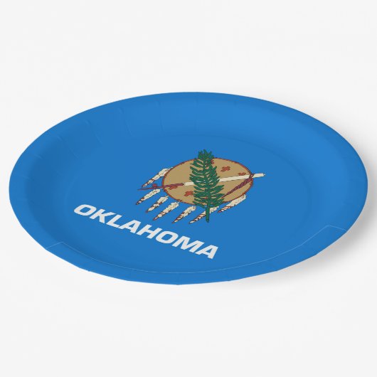 Oklahoma-Staats-Flaggen-Entwurf Pappteller (Schrägansicht)