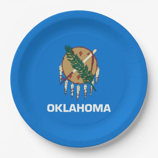 Oklahoma-Staats-Flaggen-Entwurf Pappteller (Vorderseite)