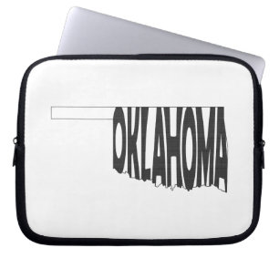 Oklahoma-Staats-Namen-Wort-Kunst-Schwarzes Laptopschutzhülle