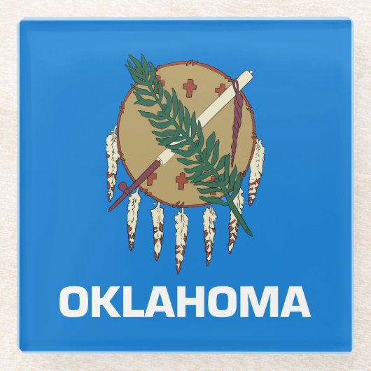 Oklahoma Staatsflagge Glasuntersetzer (Vorderseite)