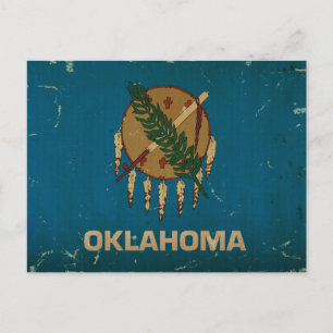Oklahoma Staatsflagge VINTAGE.png Postkarte
