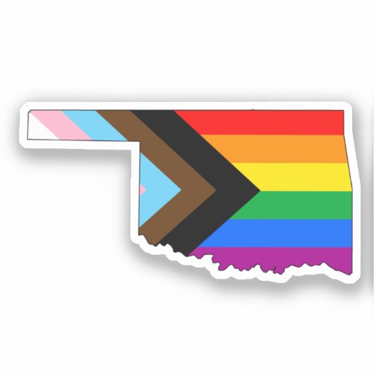Oklahoma Staatsstolz LGBTQ Progress Prix Aufkleber (Vorderseite)