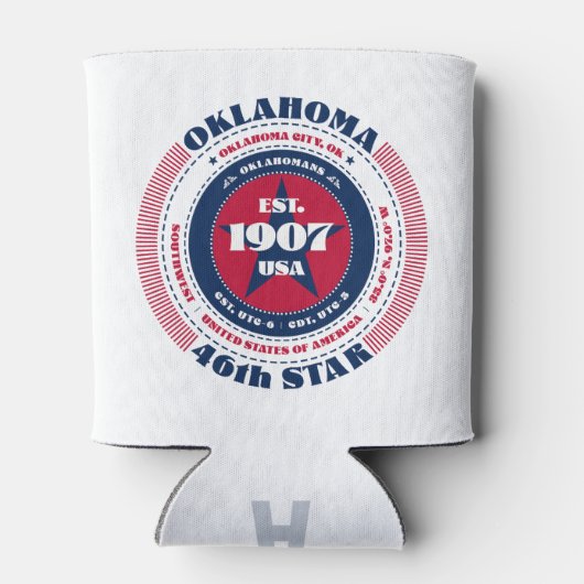 Oklahoma Staatsstolz Monogram Cooler Dosenkühler (Rückseite)