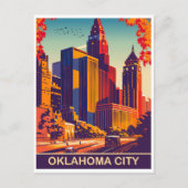 Oklahoma Stadt im Herbst, Reisen Postkarte (Vorderseite)