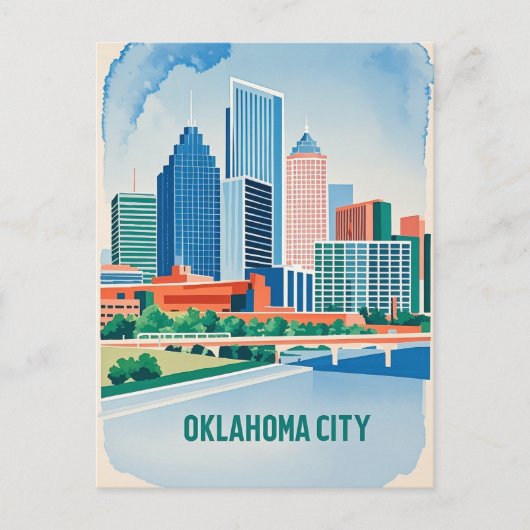 Oklahoma Stadt Wasserstraßenkette Postkarte (Vorderseite)