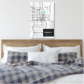 Oklahoma Stadtplan + Ort markieren Leinwanddruck (Insitu (Schlafzimmer))