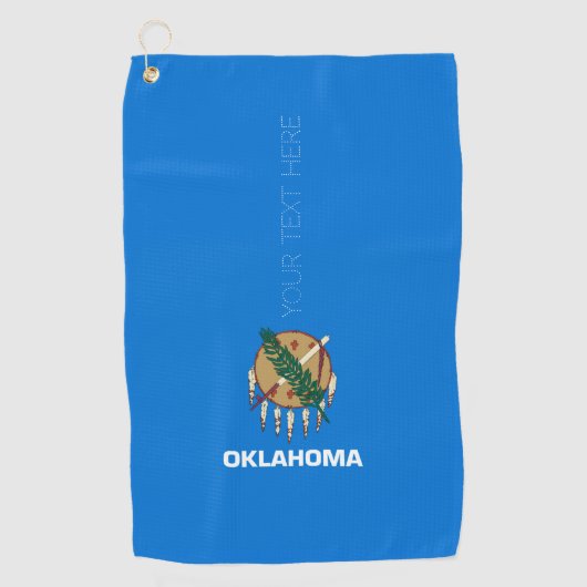 Oklahoma State Flag Design your Text on a Golfhandtuch (Vorderseite)