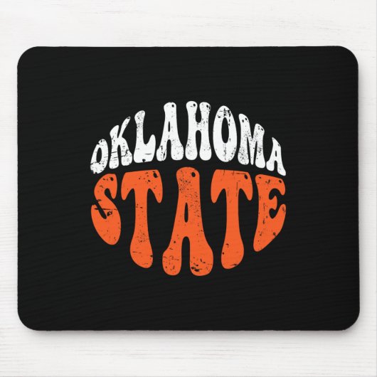 Oklahoma State Tee.retro Vintage abgenutztes Desig Mousepad (Vorne)