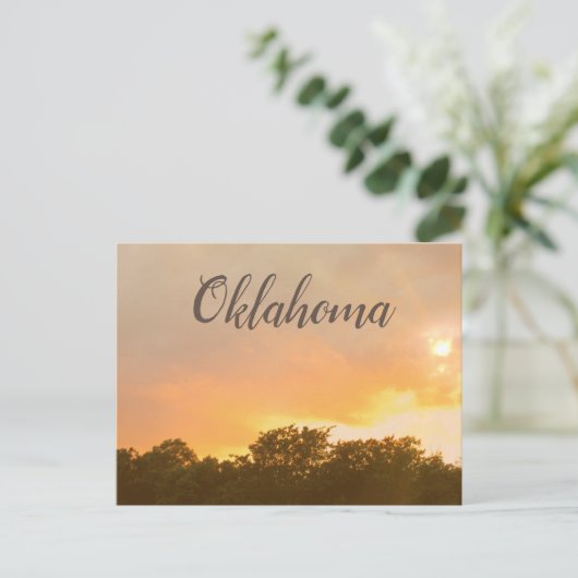 Oklahoma Sunset Postkarte (Stehend Vorderseite)