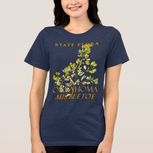 Oklahoma-Territorium-Blumenemblem Mistel Tri-Blend Shirt