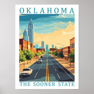 Oklahoma the Sooner Staat USA Travel Place Poster