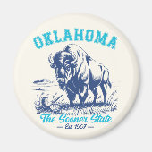 Oklahoma The Sooner State - Bison Art Design Magnet (Vorne)