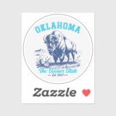 Oklahoma The Sooner State Vintage Design Aufkleber (Blatt)