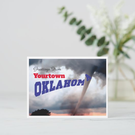 Oklahoma Tornado Postkarte (Stehend Vorderseite)