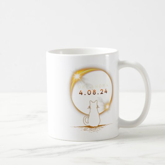 Oklahoma Total Solar Eclipse 2024 Cat Solar Eclips Kaffeetasse (Rechts)