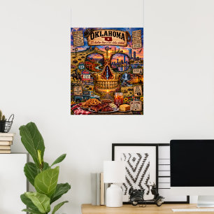 Oklahoma-Totenkopf-Kunstprint   State of Mind Poster
