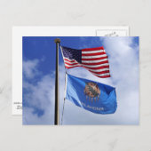 Oklahoma und amerikanische Flagge Postkarte (Vorne/Hinten)