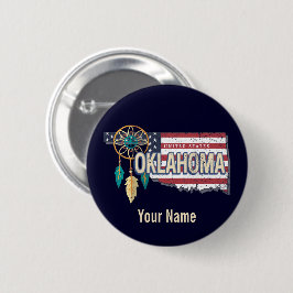 Oklahoma United Staaten Retro Map Vintag USA Button
