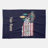 Oklahoma United Staaten Retro Map Vintag USA Geschirrtuch (Horizontal)