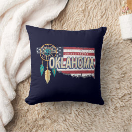 Oklahoma United Staaten Retro Map Vintag USA Kissen