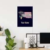 Oklahoma United Staaten Retro Map Vintag USA Poster (Heimbüro)