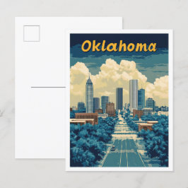 Oklahoma United Staaten Vintage Travel Illustratio Postkarte