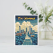 Oklahoma United Staaten Vintage Travel Illustratio Postkarte (Stehend Vorderseite)