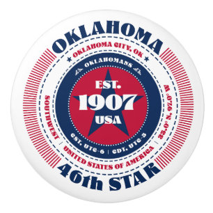 Oklahoma US Staat Red White Blue Typografy Keramikknauf