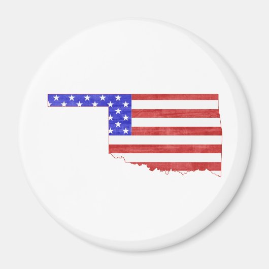 Oklahoma USA Flaggen-Silhouette Staat-Karte Magnet (Vorne)