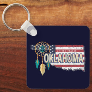 Oklahoma Vereinigte Staaten Retro-Karte Vintage US Schlüsselanhänger