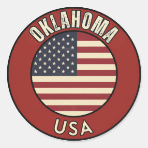 Oklahoma Vereinigte Staaten von Amerika Runder Aufkleber