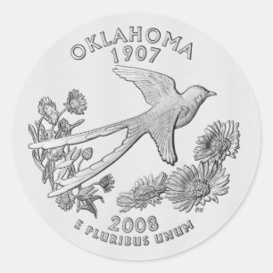 Oklahoma-Viertel-Aufkleber Runder Aufkleber