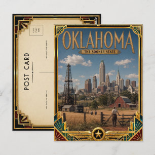 Oklahoma Vintage Art Deco Golden Age Postkarte