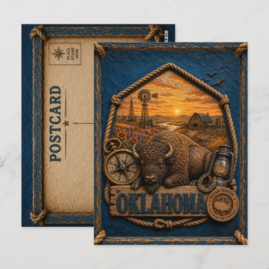 Oklahoma Vintage Reise Postkarte (Vorne/Hinten)
