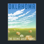 Oklahoma Vintage Travel america tulsa Postkarte<br><div class="desc">Vintag,  Retro,  Reisen,  modern,  Aquarellfarben,  Oklahoma,  vereinigte Staaten,  tulsa,  Grüße von</div>