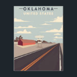 Oklahoma Vintage Travel america tulsa Postkarte<br><div class="desc">Vintag,  Retro,  Reisen,  modern,  Aquarellfarben,  Oklahoma,  vereinigte Staaten,  tulsa,  Grüße von</div>