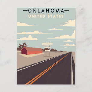 Oklahoma Vintage Travel america tulsa Postkarte