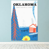 Oklahoma Vintages Reiseplakat. Leinwanddruck (Insitu (Holzboden))